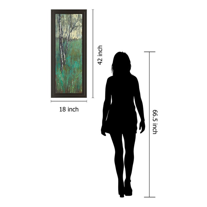 Classy Living Verdant Birchscape Wall Art 18"x42", Dark Chocolate Frame