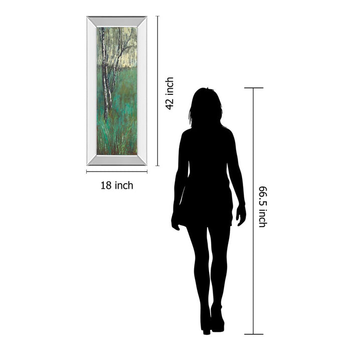 Classy Living Verdant Birchscape Wall Art 18"x42", Mirrored Frame