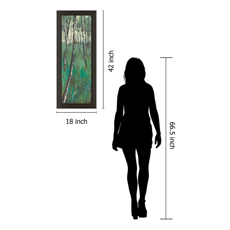 Classy Living Birch Forest Glow Wall Art 18"x42", Dark Chocolate Frame