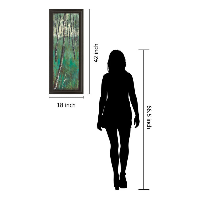 Classy Living Birch Forest Glow Wall Art 18"x42", Dark Chocolate Frame