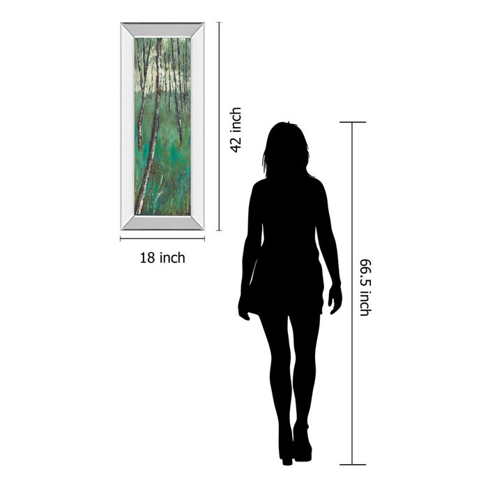 Classy Living Birch Forest Glow Wall Art 18"x42", Mirrored Frame