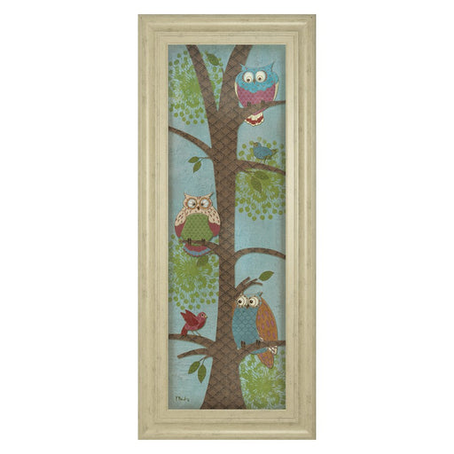Classy Living Whimsical Owls Wall Art 18"x42", Ivory Bliss Frame - 1389