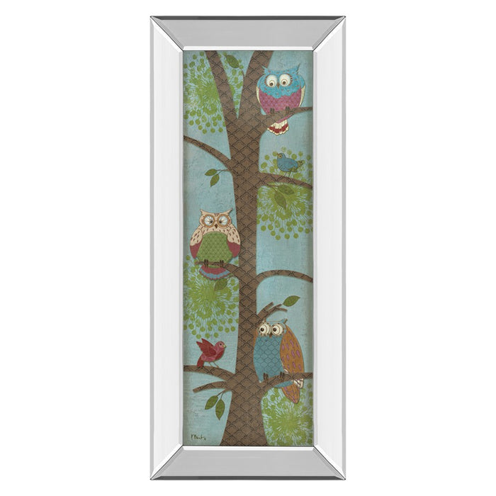 Classy Living Whimsical Owls Wall Art 18"x42", Mirrored Frame