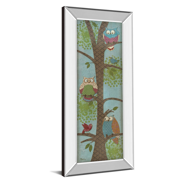 Classy Living Whimsical Owls Wall Art 18"x42", Mirrored Frame