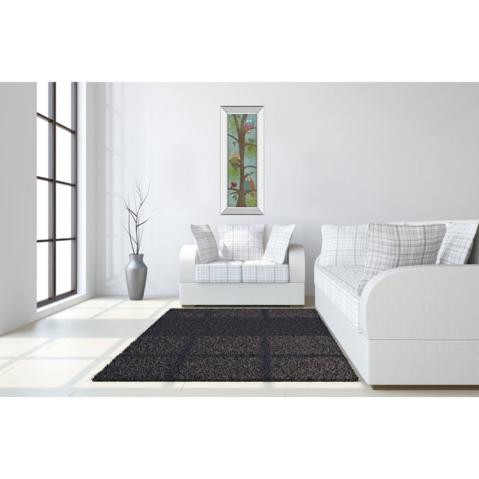 Classy Living Whimsical Owls Wall Art 18"x42", Mirrored Frame