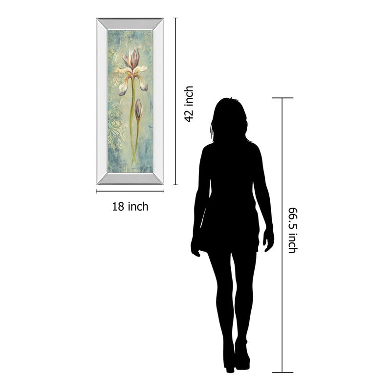 Classy Living Serene Iris Wall Art 18"x42", Mirrored Frame