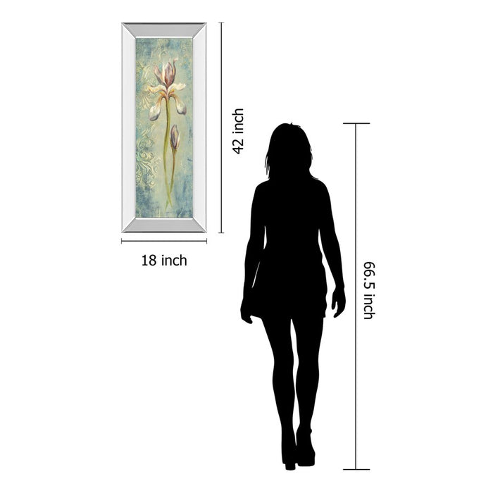 Classy Living Serene Iris Wall Art 18"x42", Mirrored Frame
