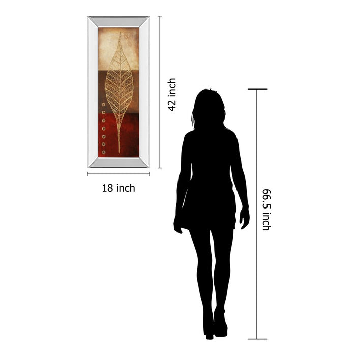 Classy Living Golden Leaf Vein Wall Art 18"x42", Mirrored Frame