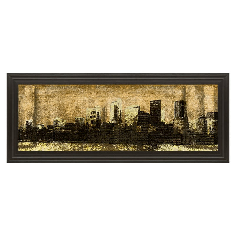 Classy Living Urban Glow Wall Art 42"x18", Dark Chocolate Frame