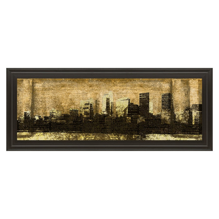 Classy Living Urban Glow Wall Art 42"x18", Dark Chocolate Frame - 1420