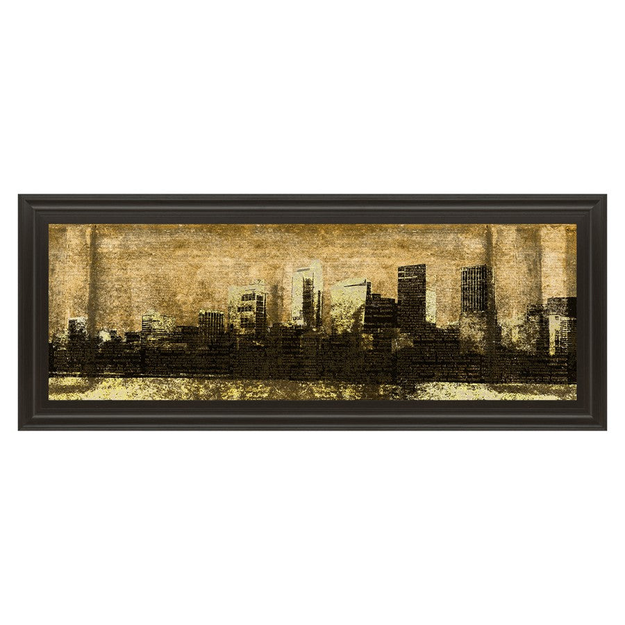 Classy Living Urban Glow Wall Art 42"x18", Dark Chocolate Frame - 1420