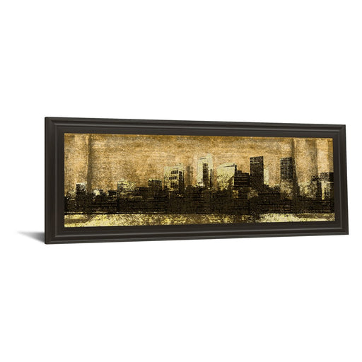 Classy Living Urban Glow Wall Art 42"x18", Dark Chocolate Frame