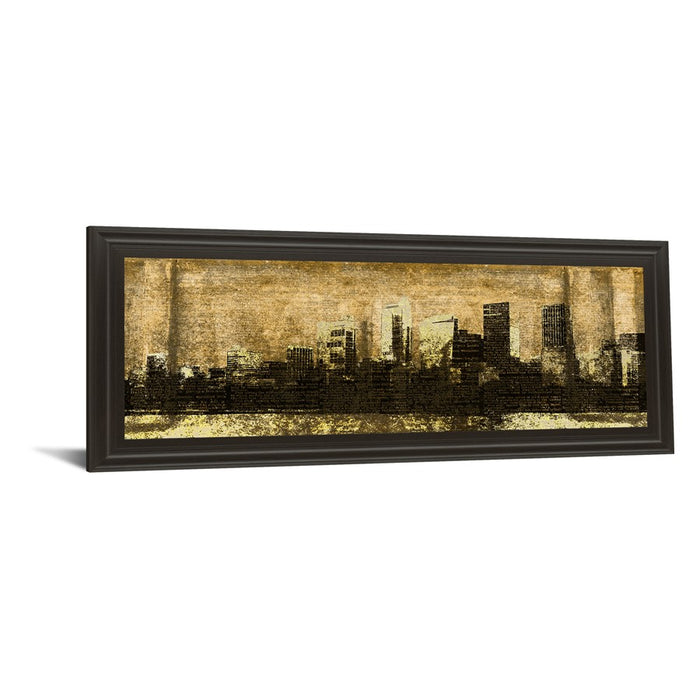 Classy Living Urban Glow Wall Art 42"x18", Dark Chocolate Frame