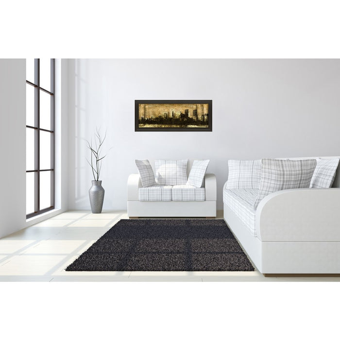 Classy Living Urban Glow Wall Art 42"x18", Dark Chocolate Frame
