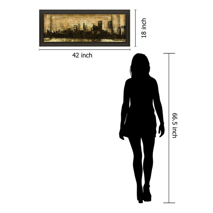 Classy Living Urban Glow Wall Art 42"x18", Dark Chocolate Frame