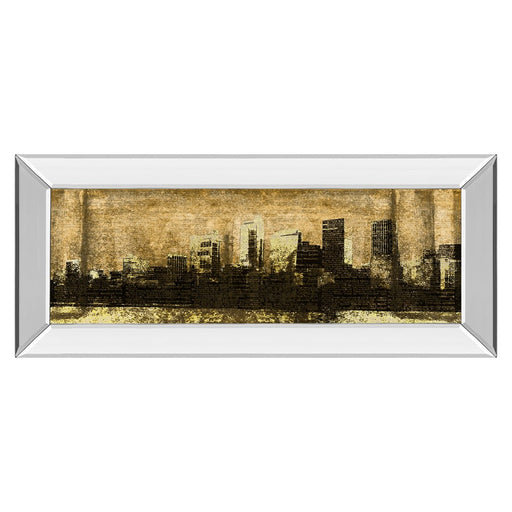 Classy Living Urban Glow Wall Art 42"x18", Mirrored Frame - 1420MF