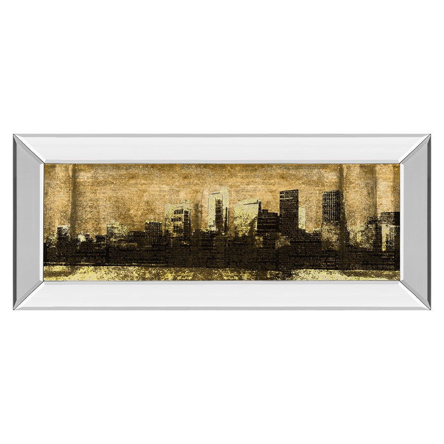 Classy Living Urban Glow Wall Art 42"x18", Mirrored Frame - 1420MF