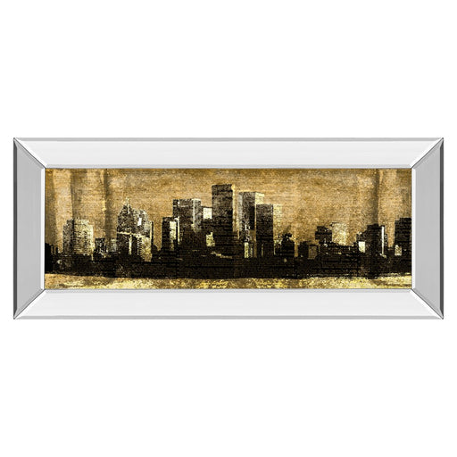 Classy Living Urban Silhouette II Wall Art 42"x18", Mirrored Frame - 1421MF