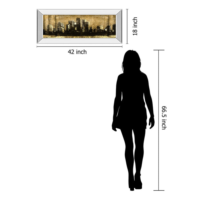 Classy Living Urban Silhouette II Wall Art 42"x18", Mirrored Frame