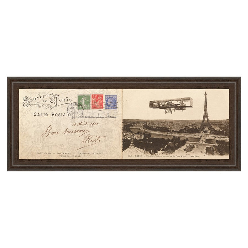 Classy Living Vintage Parisian Flight Wall Art 42"x18", Cinnamon Mocha