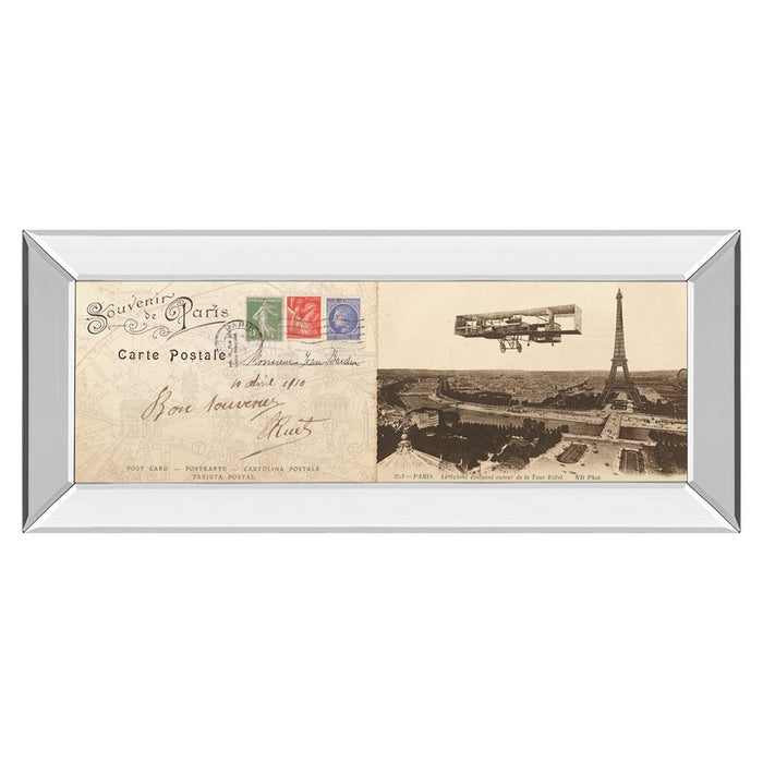 Classy Living Vintage Parisian Flight Wall Art 42"x18", Mirrored Frame