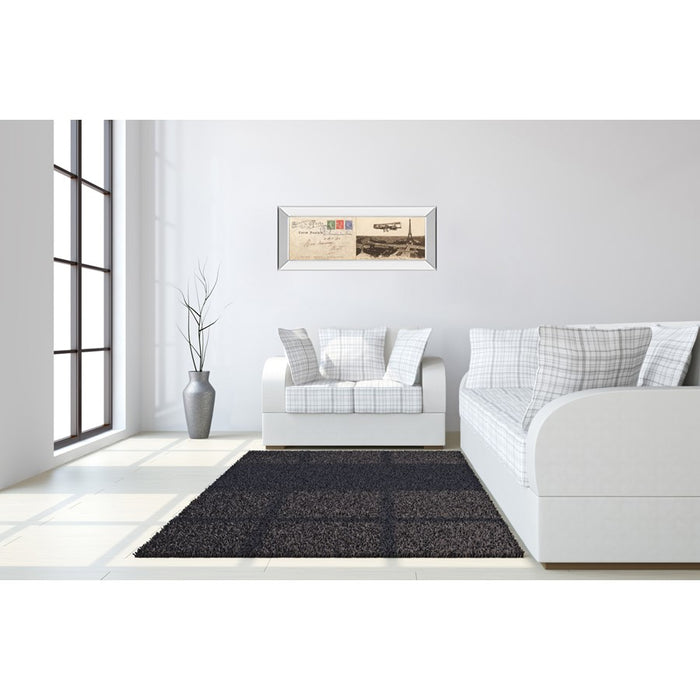Classy Living Vintage Parisian Flight Wall Art 42"x18", Mirrored Frame