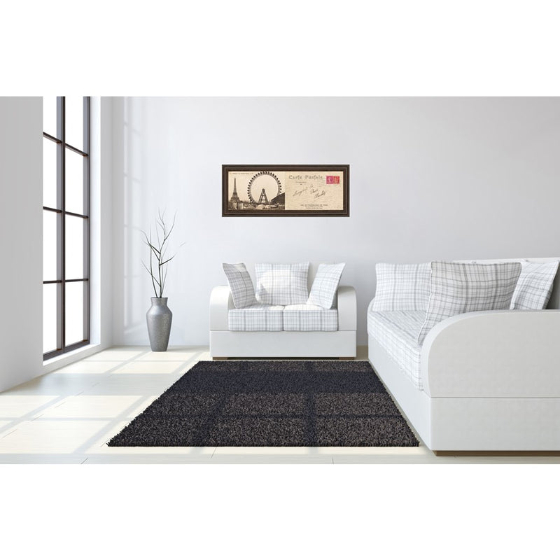 Classy Living Paris Postcard View Wall Art 42"x18", Cinnamon Mocha Frame