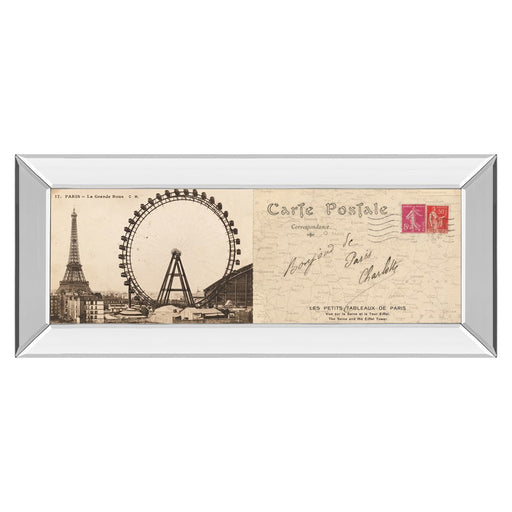 Classy Living Paris Postcard View Wall Art 42"x18", Mirrored Frame