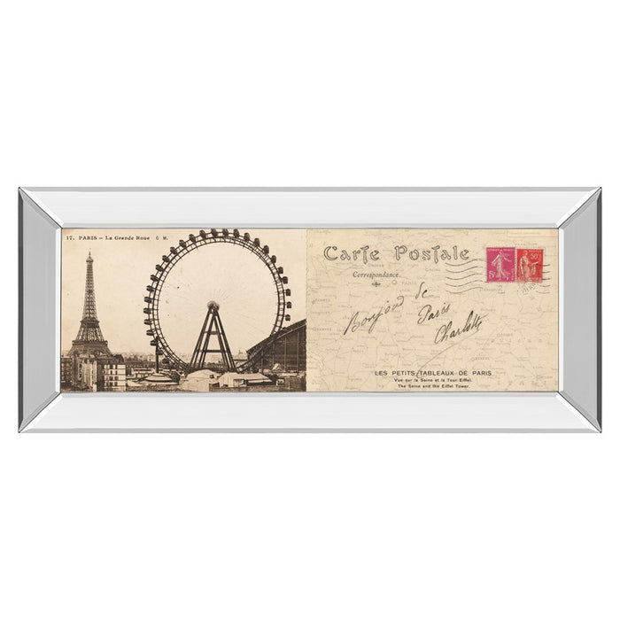 Classy Living Paris Postcard View Wall Art 42"x18", Mirrored Frame