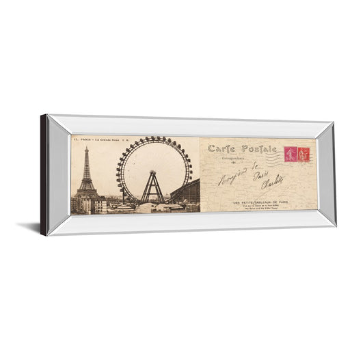 Classy Living Paris Postcard View Wall Art 42"x18", Mirrored Frame