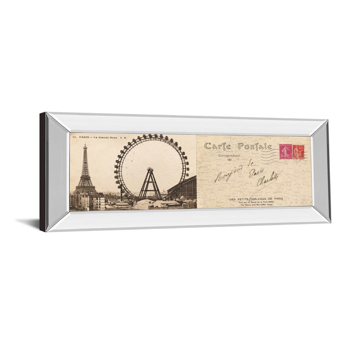 Classy Living Paris Postcard View Wall Art 42"x18", Mirrored Frame