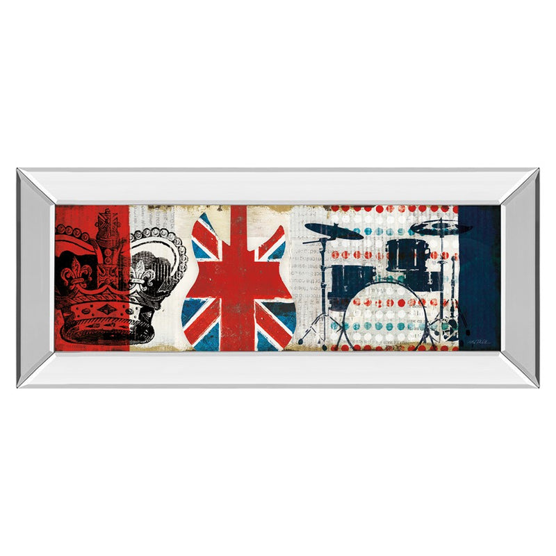 Classy Living British Rhythm Wall Art 42"x18", Mirrored Frame