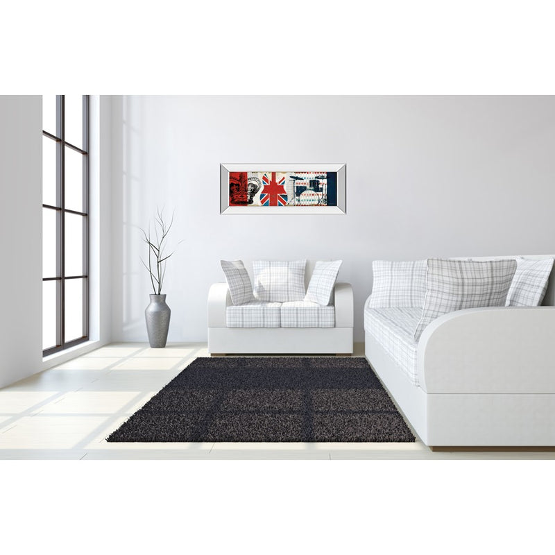Classy Living British Rhythm Wall Art 42"x18", Mirrored Frame