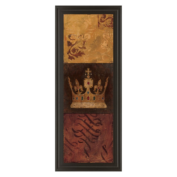 Classy Living Regal Crown Panel Wall Art 18"x42", Dark Chocolate Frame