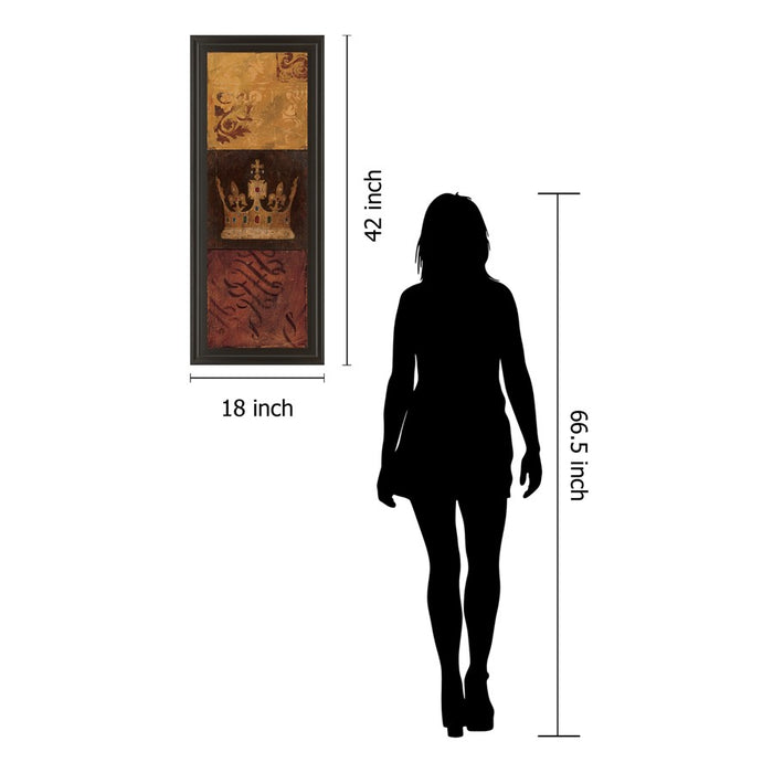 Classy Living Regal Crown Panel Wall Art 18"x42", Dark Chocolate Frame