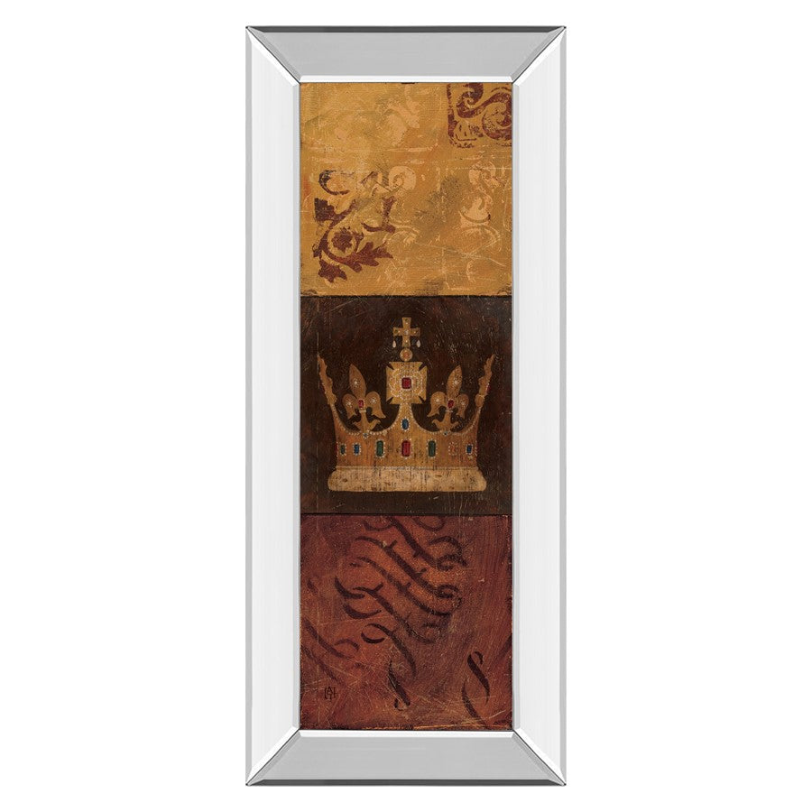 Classy Living Regal Crown Panel Wall Art 18"x42", Mirrored Frame