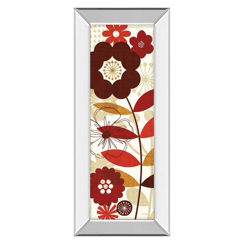 Classy Living Floral Pop Panel I Wall Art 18"x42", Mirrored Frame