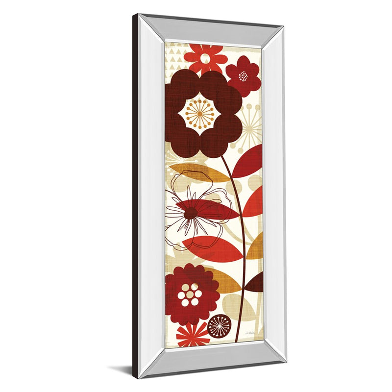 Classy Living Floral Pop Panel I Wall Art 18"x42", Mirrored Frame