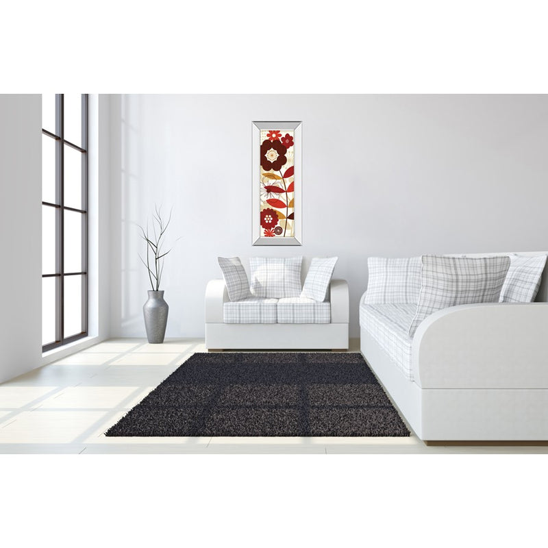 Classy Living Floral Pop Panel I Wall Art 18"x42", Mirrored Frame