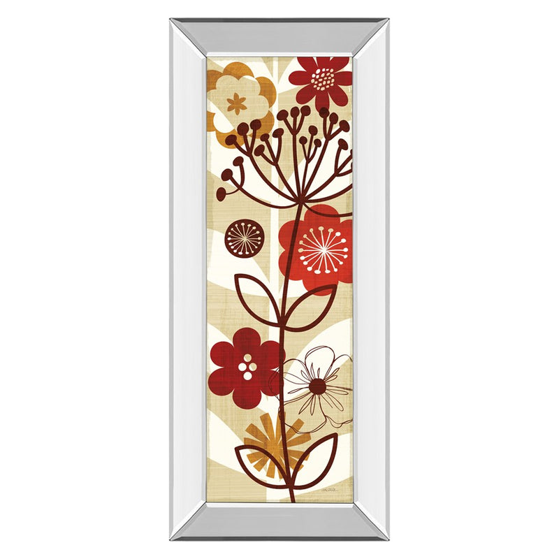 Classy Living Floral Pop Panel II Wall Art 18"x42", Mirrored Frame