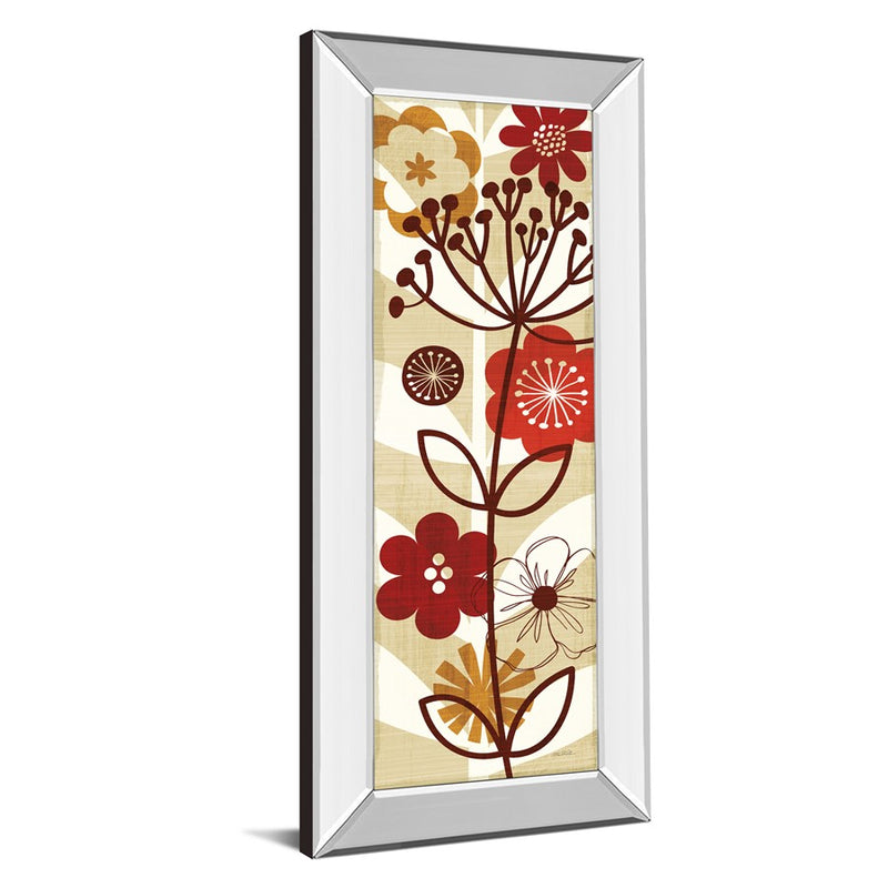 Classy Living Floral Pop Panel II Wall Art 18"x42", Mirrored Frame
