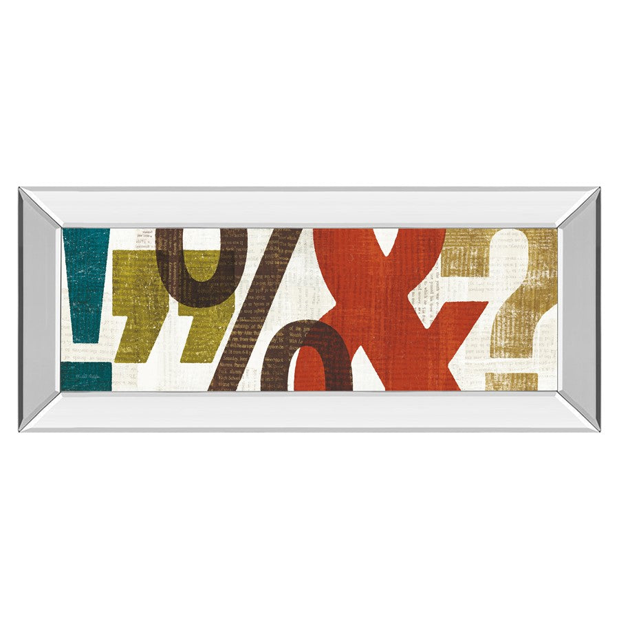 Classy Living Punctuated Illusion Wall Art 42"x18", Mirrored Frame