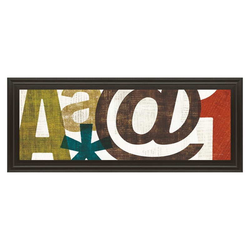 Classy Living Typographic Harmony Wall Art 42"x18", Dark Chocolate Frame