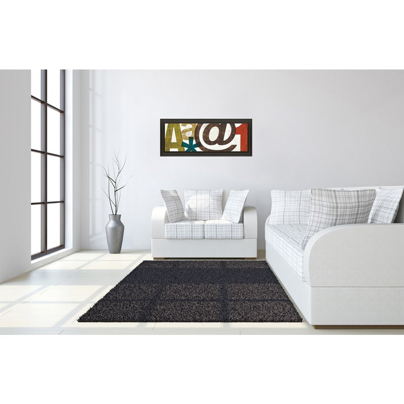Classy Living Typographic Harmony Wall Art 42"x18", Dark Chocolate Frame