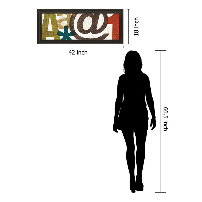 Classy Living Typographic Harmony Wall Art 42"x18", Dark Chocolate Frame