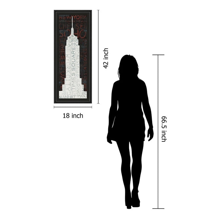 Classy Living Empire Silhouette Wall Art 18"x42", Midnight Aura Frame