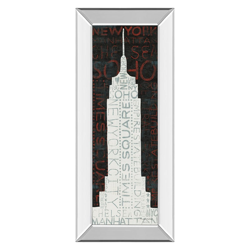 Classy Living Empire Silhouette Wall Art 18"x42", Mirrored Frame