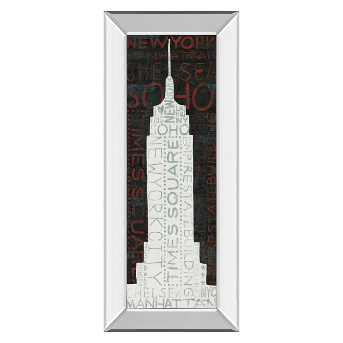 Classy Living Empire Silhouette Wall Art 18"x42", Mirrored Frame