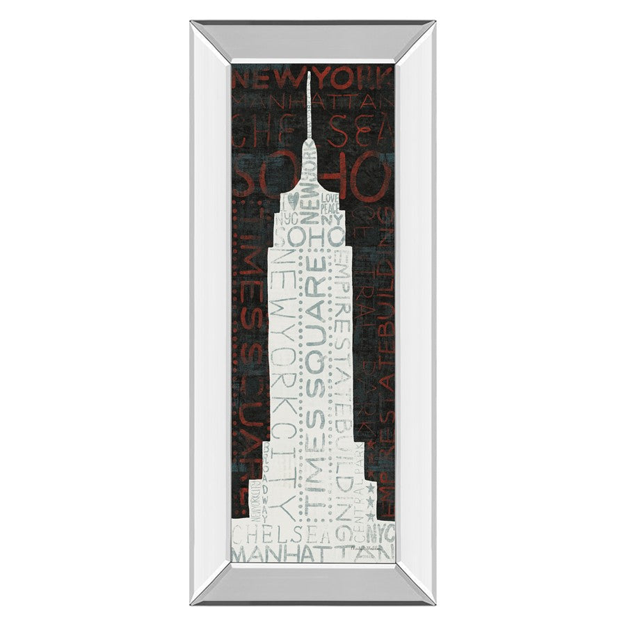 Classy Living Empire Silhouette Wall Art 18"x42", Mirrored Frame