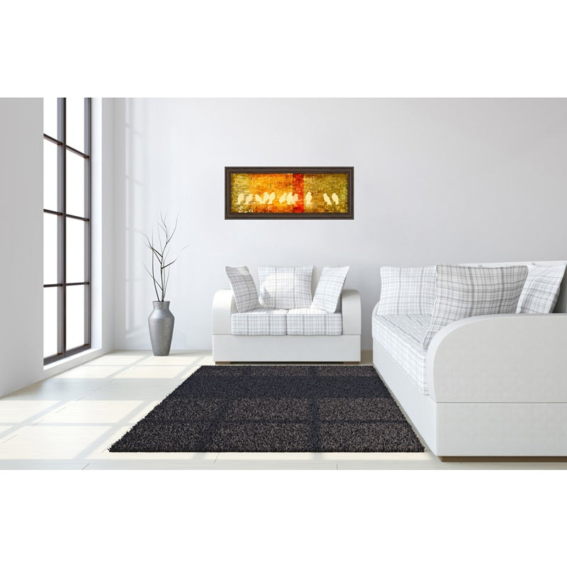 Classy Living Reunion Flock Wall Art 42"x18", Cinnamon Mocha Frame